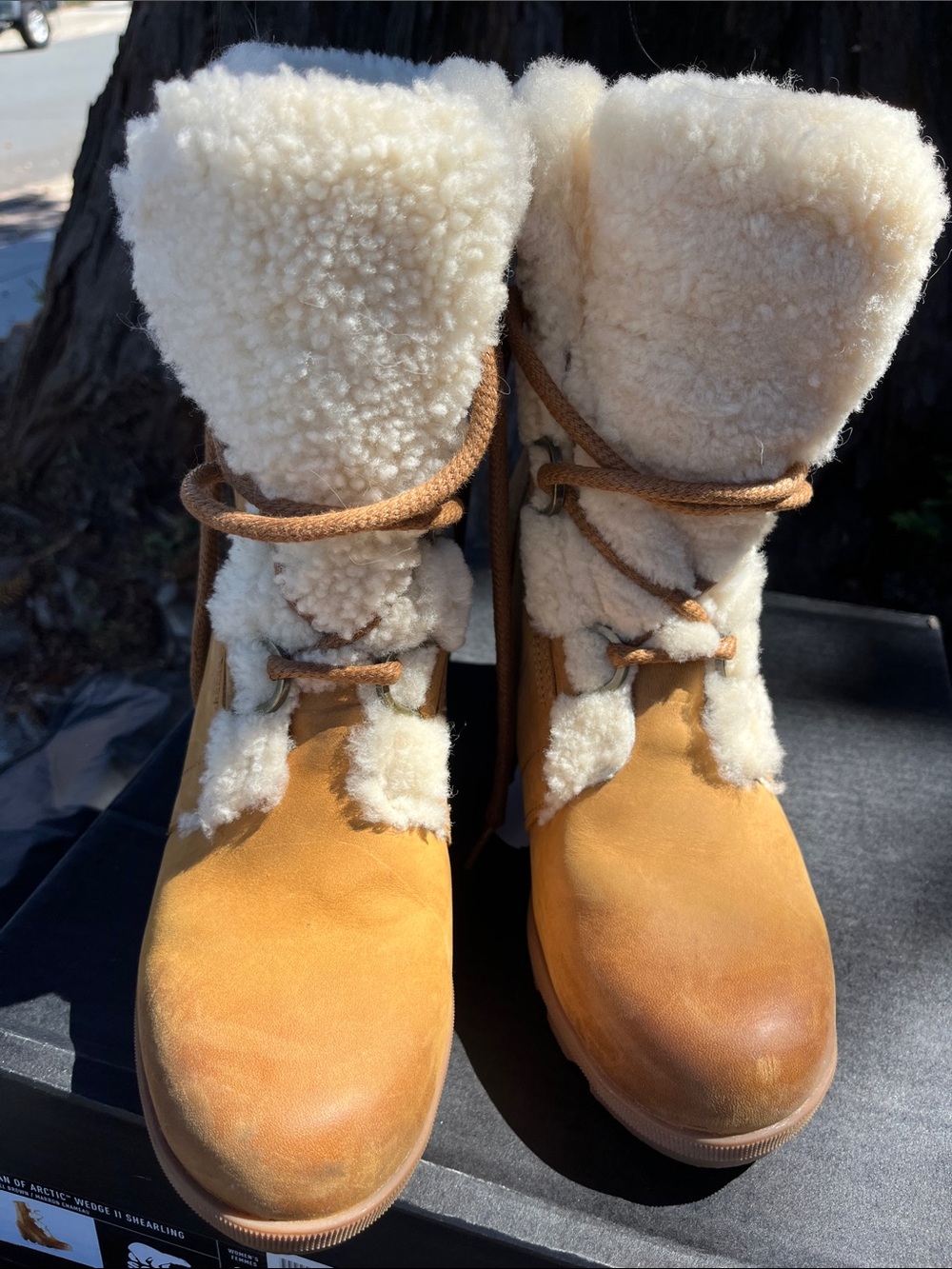 Sorel Joan of Acrtic Wedge II Shearling - camel brown